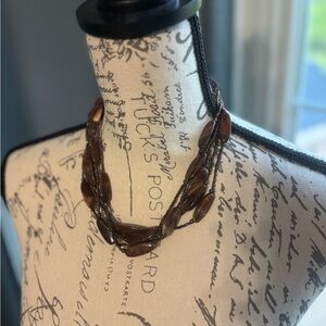 Rustic Brown Multi-Strand Necklace